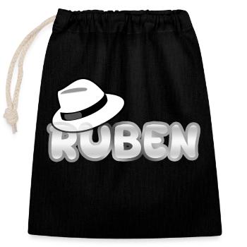 Hut Ruben - Verschließbarer Geschenkbeutel aus Baumwolle (25x30cm) - Schwarz - Vorne
