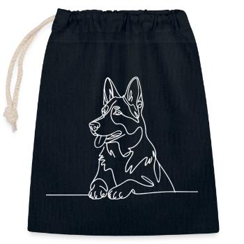 Berger allemand Oeuvre - Sac cadeau en coton avec cordon (25 x 30 cm) - bleu marine - Devant