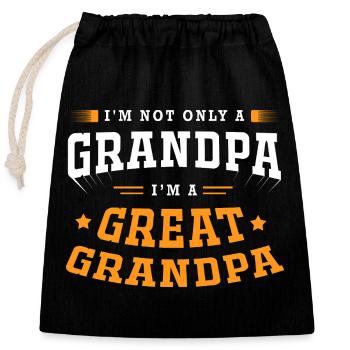 Grandpa Grandpa Grandchild Grandpa - Closable cotton gift bag (25x30cm) - black - Front