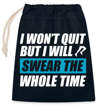 I won't quit funny running jogging runner - Closable cotton gift bag (25x30cm) - navy - Front