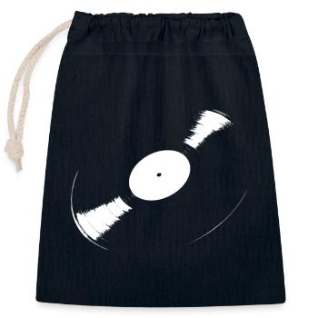 Vinyl – was sonst? - Verschließbarer Geschenkbeutel aus Baumwolle (25x30cm) - Navy - Vorne
