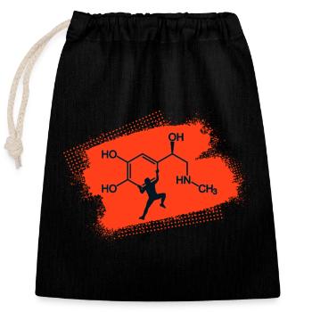 Accro à l’adrénaline à l’escalade - Sac cadeau en coton avec cordon (25 x 30 cm) - noir - Devant