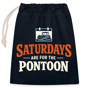 Flotte de pontons Équipage de pontons Bateau ponton - Sac cadeau en coton avec cordon (25 x 30 cm) - bleu marine - Devant