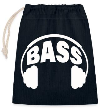 Bass - Closable cotton gift bag (25x30cm) - navy - Front