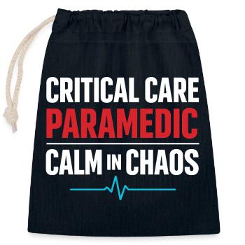 EMT avancé en soins intensifs comme identité - Sac cadeau en coton avec cordon (25 x 30 cm) - bleu marine - Devant