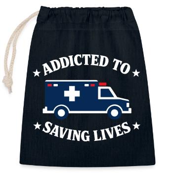 EMT avancé en soins intensifs comme identité - Sac cadeau en coton avec cordon (25 x 30 cm) - bleu marine - Devant