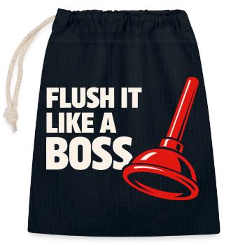 Spül es wie ein Chef | Klempner Humor - Verschließbarer Geschenkbeutel aus Baumwolle (25x30cm) - Navy - Vorne