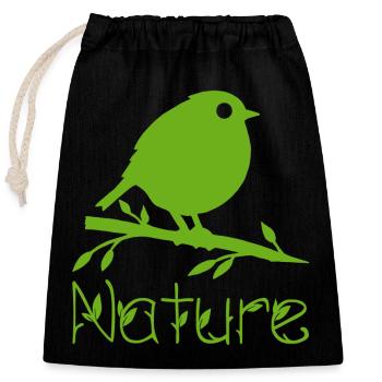 Nature is waking up - Closable cotton gift bag (25x30cm) - black - Front