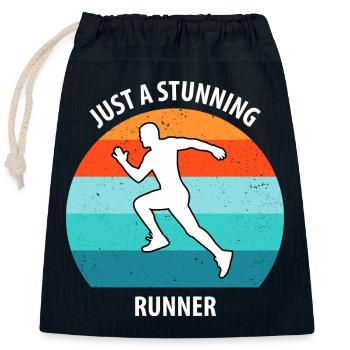 Jog - Closable cotton gift bag (25x30cm) - navy - Front