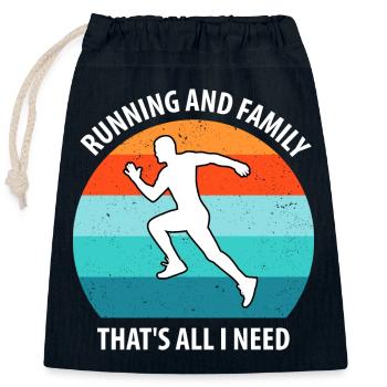 Jog - Closable cotton gift bag (25x30cm) - navy - Front