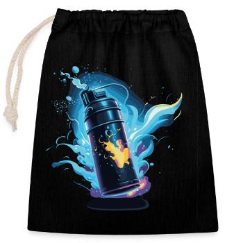 Aerosol can - Closable cotton gift bag (25x30cm) - black - Front