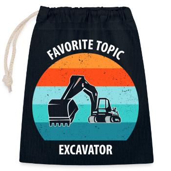 Excavatrice Excavatrice Conducteur Excavatrice Camion - Sac cadeau en coton avec cordon (25 x 30 cm) - bleu marine - Devant