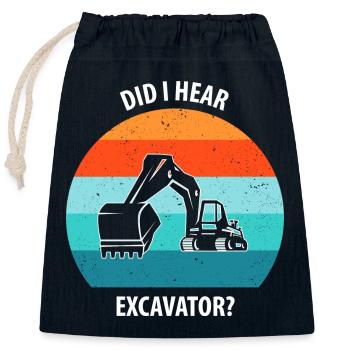 Excavatrice Excavatrice Conducteur Excavatrice Camion - Sac cadeau en coton avec cordon (25 x 30 cm) - bleu marine - Devant