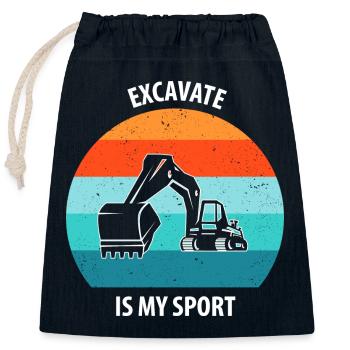 Excavatrice Conducteur d’excavatrice Camion d’excavatrice - Sac cadeau en coton avec cordon (25 x 30 cm) - bleu marine - Devant