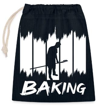Fun Baking - Closable cotton gift bag (25x30cm) - navy - Front