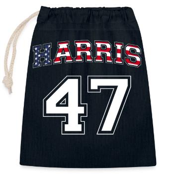 Harris 47. Präsidentin - Kamala Harris 2024 Für - Verschließbarer Geschenkbeutel aus Baumwolle (25x30cm) - Navy - Vorne