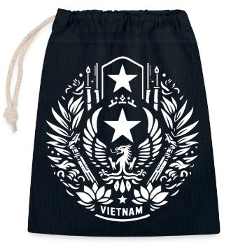 Vietnam Design – Pour tous les fans du Vietnam et de l’Asie - Sac cadeau en coton avec cordon (25 x 30 cm) - bleu marine - Devant