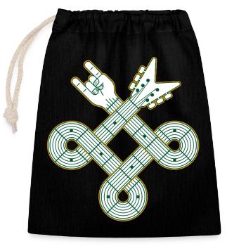 Celtic Knot Guitar - Closable cotton gift bag (25x30cm) - black - Front