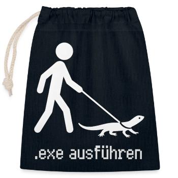 EXE Run Admin Computer Scientist Programmer - Closable cotton gift bag (25x30cm) - navy - Front