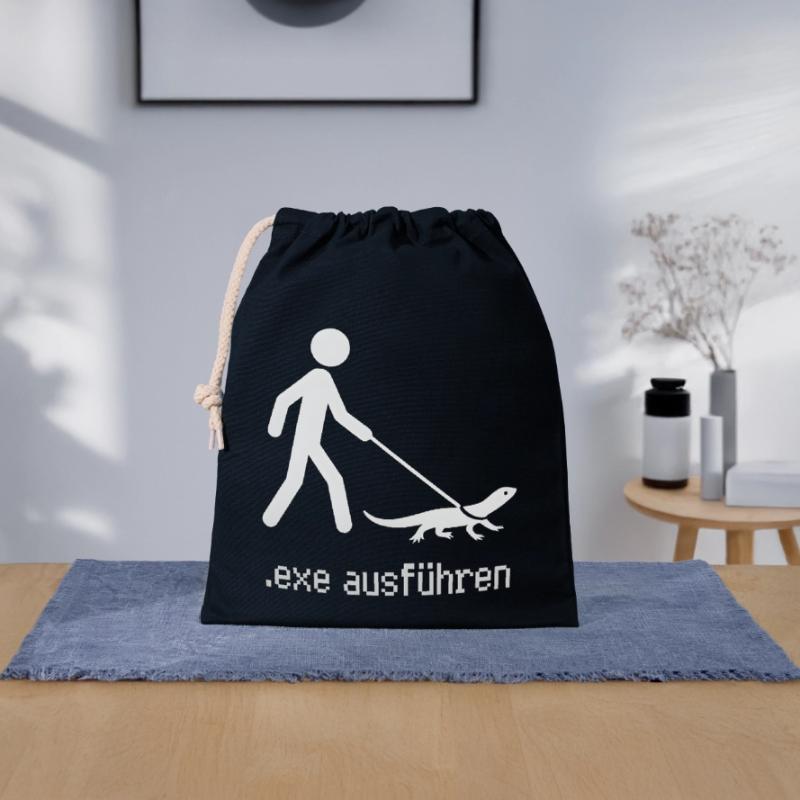 EXE Run Admin Computer Scientist Programmer Closable cotton gift bag (25x30cm)