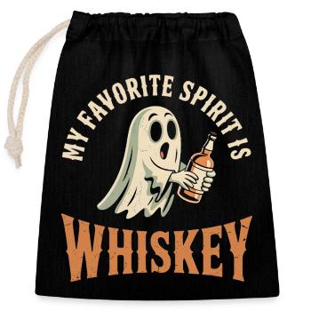 Meine Lieblingsspirituose ist Whiskey Ghost - Verschließbarer Geschenkbeutel aus Baumwolle (25x30cm) - Schwarz - Vorne