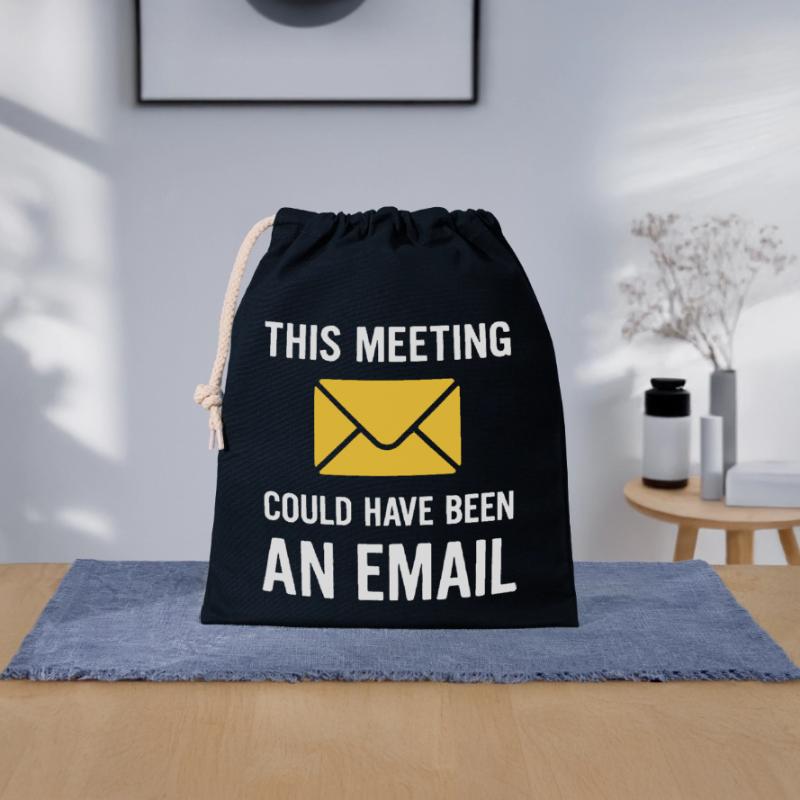 Meeting oder E-Mail Verschließbarer Geschenkbeutel aus Baumwolle (25x30cm)