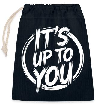 It's up to you - Closable cotton gift bag (25x30cm) - navy - Front