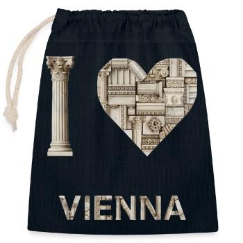Vienna – Monumental Architecture - Closable cotton gift bag (25x30cm) - navy - Front
