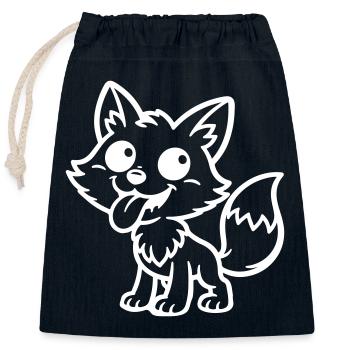 Fuchs Comic Lustig - Verschließbarer Geschenkbeutel aus Baumwolle (25x30cm) - Navy - Vorne