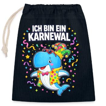 Kölner Karneval Fasching Fasnacht Karnewal - Verschließbarer Geschenkbeutel aus Baumwolle (25x30cm) - Navy - Vorne