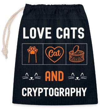 Chats und Kryptographie - Verschließbarer Geschenkbeutel aus Baumwolle (25x30cm) - Navy - Vorne