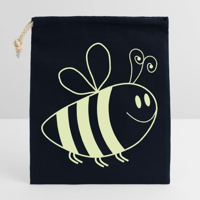 Smiling Bees Pattern Closable cotton gift bag (25x30cm)