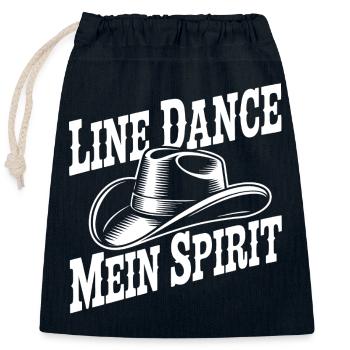 Line Dance Mein Spirit Cowboy - Verschließbarer Geschenkbeutel aus Baumwolle (25x30cm) - Navy - Vorne