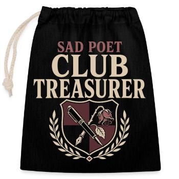 Poetcore Poète Poésie Dark Academia Gift - Sac cadeau en coton avec cordon (25 x 30 cm) - noir - Devant