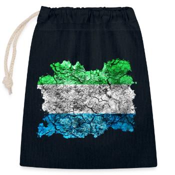 Sierra Leone vintage flag - Closable cotton gift bag (25x30cm) - navy - Front