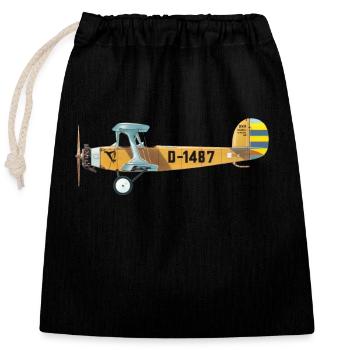 Udet Flieger 01 - Verschließbarer Geschenkbeutel aus Baumwolle (25x30cm) - Schwarz - Vorne
