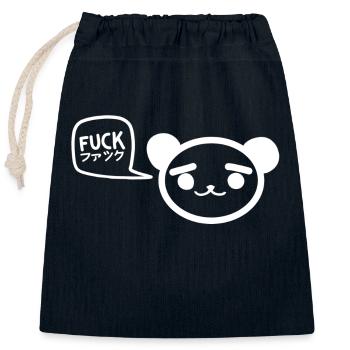FUCK - Chibi japanisch - fakku - Verschließbarer Geschenkbeutel aus Baumwolle (25x30cm) - Navy - Vorne