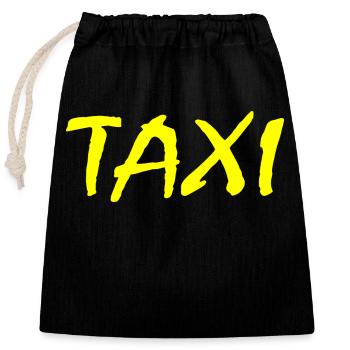 Taxi - Sac cadeau en coton avec cordon (25 x 30 cm) - noir - Devant
