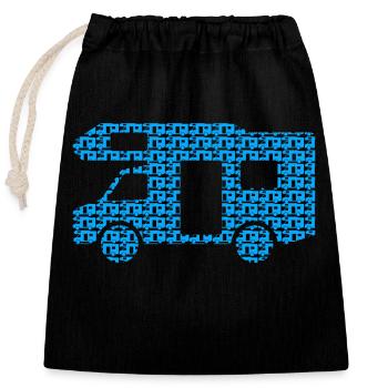RV-Matrix bleu - Sac cadeau en coton avec cordon (25 x 30 cm) - noir - Devant
