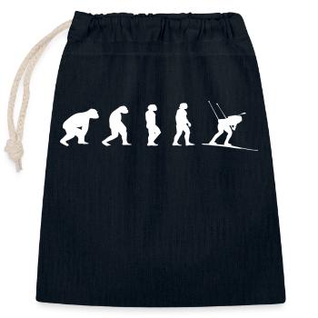 Biathlon Evolution cadeau biathlète sports d’hiver - Sac cadeau en coton avec cordon (25 x 30 cm) - bleu marine - Devant