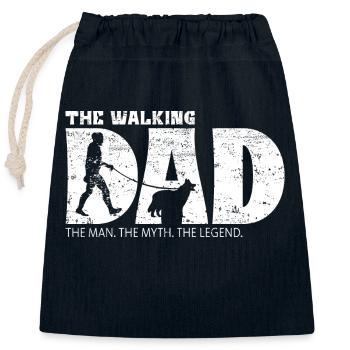 Chodsky Pes Chien de berger de Bohême The Walking Dad - Sac cadeau en coton avec cordon (25 x 30 cm) - bleu marine - Devant