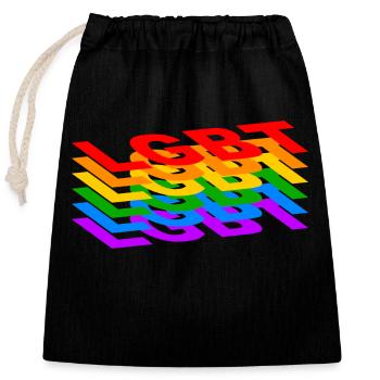 Les personnes LGBT - Sac cadeau en coton avec cordon (25 x 30 cm) - noir - Devant
