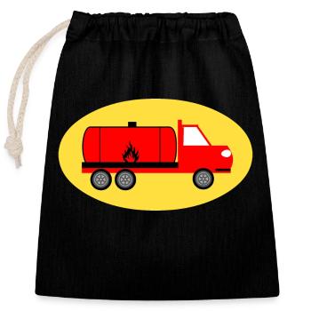 Truck - Closable cotton gift bag (25x30cm) - black - Front