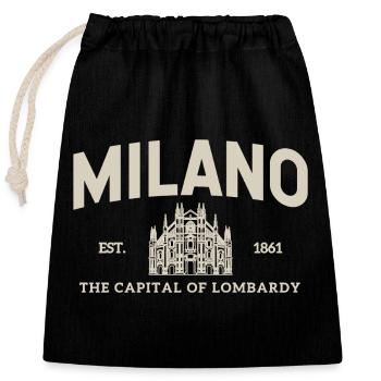 Motif de ville vintage de l’emblème de Milan - Sac cadeau en coton avec cordon (25 x 30 cm) - noir - Devant