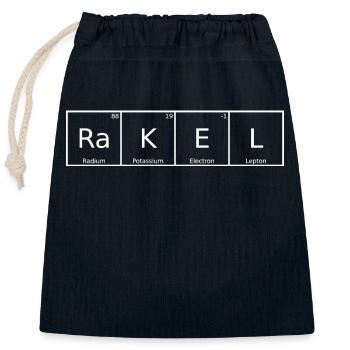 Rakel Name First Name Chemistry Periodic Table Elements - Closable cotton gift bag (25x30cm) - navy - Front