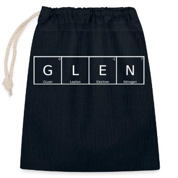 Glen Nom Prénom Chimie Éléments du tableau périodique - Sac cadeau en coton avec cordon (25 x 30 cm) - bleu marine - Devant