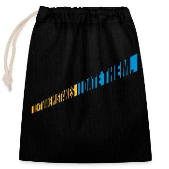 Date Mistakes Quote Logo - Closable cotton gift bag (25x30cm) - black - Front