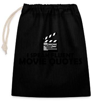 parler couramment des citations de films - Sac cadeau en coton avec cordon (25 x 30 cm) - noir - Devant