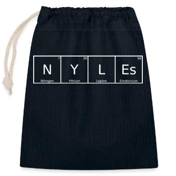 Nyles Name Vorname Chemie Periodensystem Elemente - Verschließbarer Geschenkbeutel aus Baumwolle (25x30cm) - Navy - Vorne