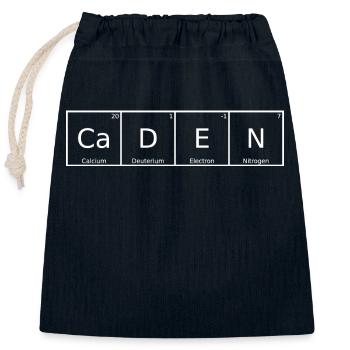 Caden Name Vorname Chemie Periodensystem Elemente - Verschließbarer Geschenkbeutel aus Baumwolle (25x30cm) - Navy - Vorne